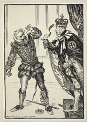 Ungartered Blackleg（ &39;Honi soit…&39;）、イラストはエドモンドJ.サリバンのカイザーのガーランドから。 1916